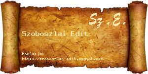 Szoboszlai Edit névjegykártya